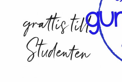 Grattis till studenten - Stämpel från Gummiapan 3,2*2,3 cm