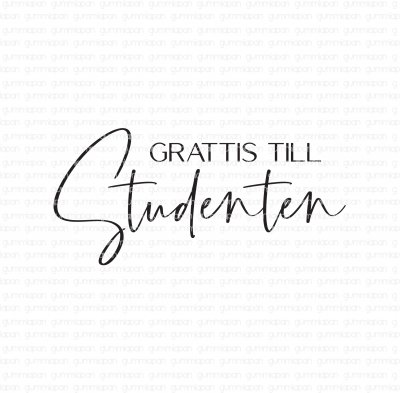 Grattis till studenten 202 Swedish graduation stamp from Gummiapan 7,3x3,4 cm
