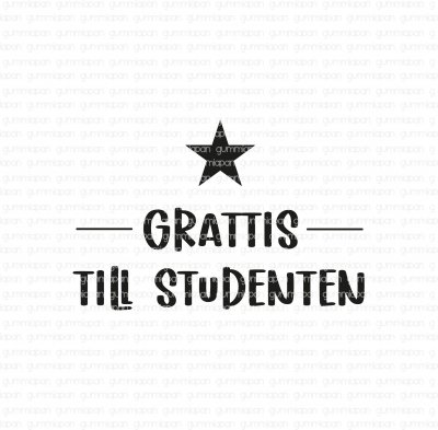 GRATTIS TILL STUDENTENstämpel från Gummiapan ca 37 x 24,5 mm