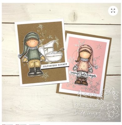 Gröttomtar stämpelset med julfigurer från Hänglar & Wings A6