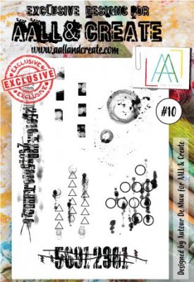 Grunge texture clear stamp set #10 - Stämpelset med olika mönster och former från Aall & Create A6