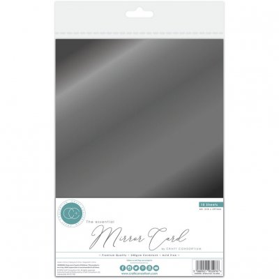 GUN METAL greyblack mirror card from Craft Consortium A4