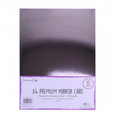 Gun metal mirror card - Metallpapper från Dovecraft A4