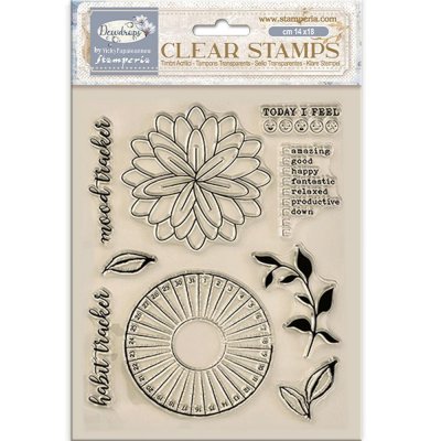 HABIT TRACKER DEWDROPS clear stamp set for bullet journaling from Stamperia A5