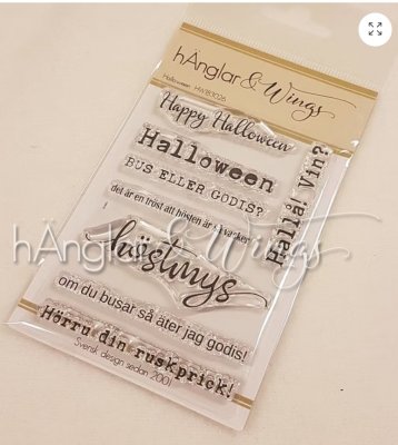 Halloween svenska textstämplar från Hänglar & Wings A7