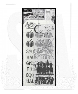 HALLOWEEN CUTOUTS Halloween stamp and stencil set - Stämplar och schabloner från Tim Holtz Stamper's Anonymous