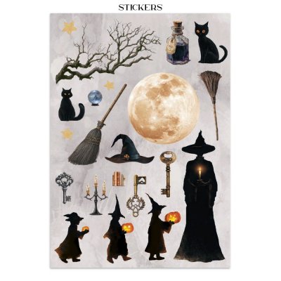 HALLOWEEN JUNK JOURNAL - Bakgrundspapper, stickers m m från Vicky Papaioannou Stamperia A4