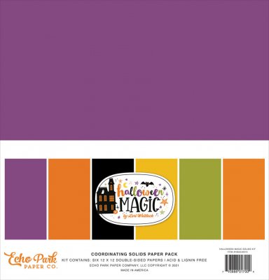 Halloween Magic 12x12 Inch Coordinating Solids Paper Pack from Echo Park 30x30 cm