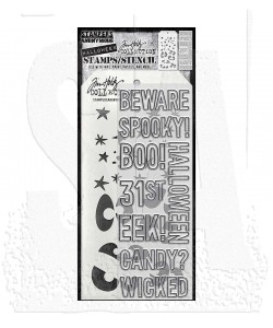 HALLOWEEN OUTLINES stencil and stamp set - Stämplar och schabloner från Tim Holtz Stamper's Anonymous