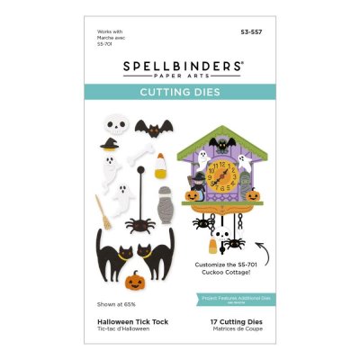 HALLOWEEN TICK TOCK die set - Stansmallar med halloweentema från Spellbinders