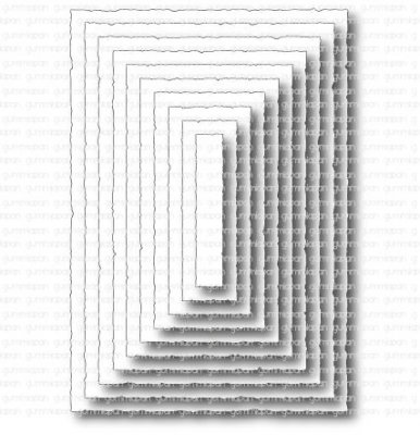 Hand Drawn Nesting Die set rectangle from Gummiapan 9,5x14 cm
