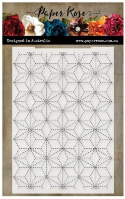 Hand stitching star background 1 embossing folder - Embossingfolder med stjärnbakgrund från Paper Rose studio 11,8x16,8 cm