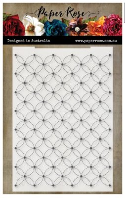Hand stitching 2 circle background embossing folder - Embossingfolder med stygn och cirkelmönster från Paper Rose studio 11,8x16