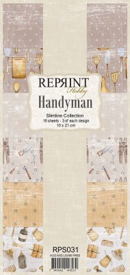 Handyman Collection slimline paper pack - Mönsterpapper med manligt och dryckestema från Reprint 10x21 cm