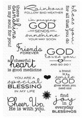 CHEERFUL BLESSINGS clear stamp set - Stämpelset med engelska texter från My favorite things 