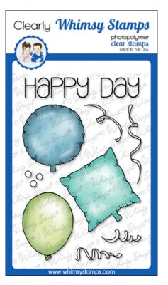 Happy day balloon clear stamp set from Whimsy Stamps 10x15 cm