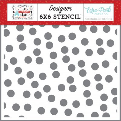 Happy Day Dots 6x6 Inch Stencil from Echo Park 15x15 cm