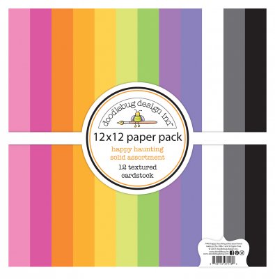 Happy Haunting 12x12 inch Textured Cardstock Solid Paper Pack from Doodlebug Designs 30x30 cm