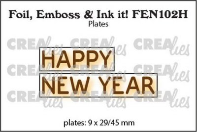 HAPPY NEW YEAR Foil, Emboss & Ink it! hot plates - Värmeplattor från CreaLies 9x29 mm, 9x45 mm
