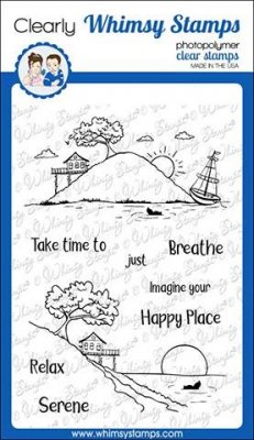 Happy Place clear stamp set - Stämplar med scener från Whimsy Stamps