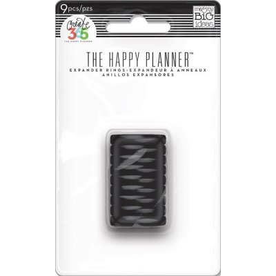Happy planner black 0,75 discs - Svarta plastringar till minialbum från Me & my big ideas