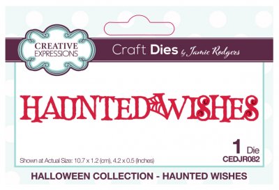 HAUNTED WISHES Halloween word die - Ordstansmall från Jamie Rodgers Crafter's Companion 10,7x1,2 cm