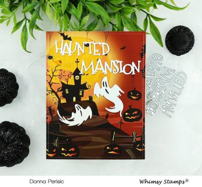 Graveyard Haunted Mansion Halloween Word Die Set from Deb Davis / Whimsy Stamps