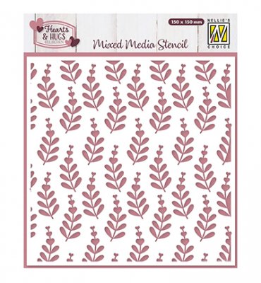 HEART BRANCHES stencil from Nellie Snellen 15x15 cm
