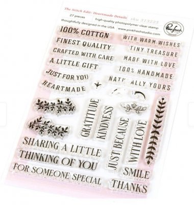 HEARTMADE DETAILS clear text stamp set from Pinkfresh studio A6
