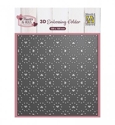 HEARTS & DOTS embossing folder - Embossingfolder från Nellie Snellen 15x15 cm