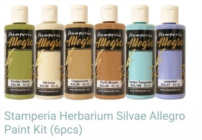 HERBARIUM SILVAE ALLEGRO PAINT KIT - Akrylfärger från Stamperia 6x60 ml