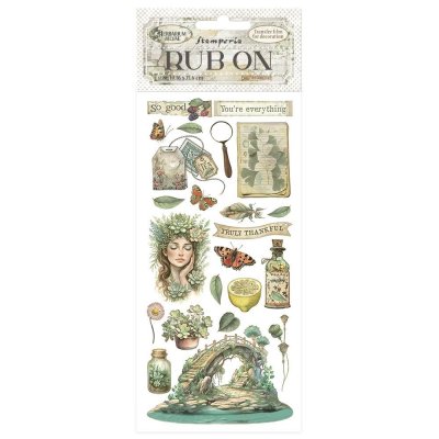 Herbarium Silvae Bridge rub-ons - Gnuggisar med natur- och brotema från Stamperia