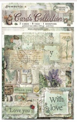 HERBARIUM SILVAE CARDS COLLECTION - Dekorativa pappersbitar från Stamperia
