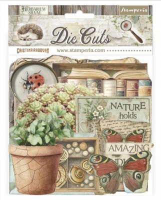 HERBARIUM SILVAE DIE CUTS - Utstansade dekorationer från Stamperia