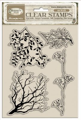 HERBARIUM SILVAE TREE BRANCHES CLEAR STAMP SET - Stämpelset med trädgrenar från Stamperia A5