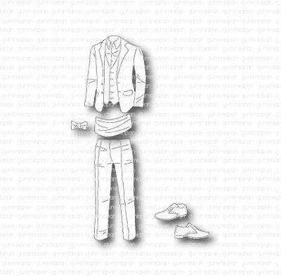 HERRKLÄDER Men's clothes die set from Gummiapan ca 30,5x38, 20,5x50,5 , 18,5x11,5 , 8x4,5 , 16x8,5 , 17x8 mm