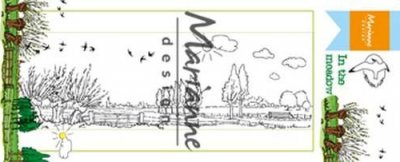 Hetty's meadow scene stamp - Stämpel med vy över en äng från Marianne Design