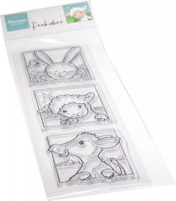 Hetty‘s Peek-a-boo spring animals clear stamp set - Stämpelset med djur från Marianne Design