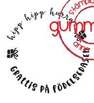 Hipp hipp hurra - Grattis på födelsedagen - Textstämpel från Gummiapan