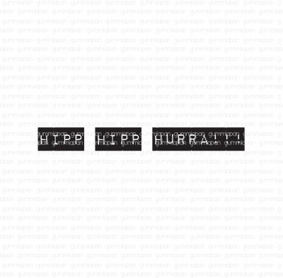 Hipp hipp hurra dymo stämpel från Gummiapan 4,5x0,5 cm
