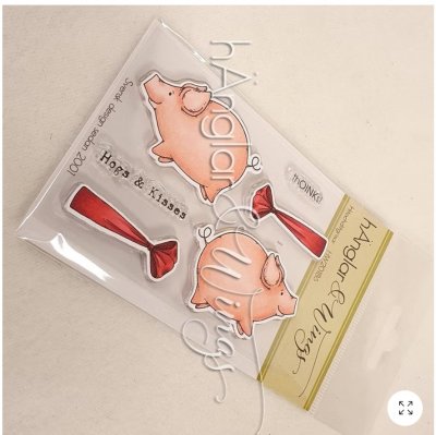 Hitochditgrisar small Christmas pigs clear stamp set from Hänglar & Wings A7