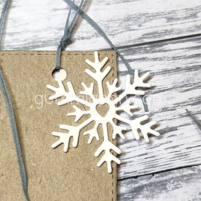 HJÄRTLIG SNÖFLINGA-stansmall från Gummiapan 3x3,5 cm