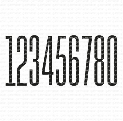 Tall numbers rubber stamp set - Stämpelset med höga siffror från Gummiapan 8,5 cm höga