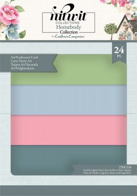 Homebody A4 Luxury Pearlescent Card Pack - Pärlemorskimrande papper från NitWit Crafter's Companion A4