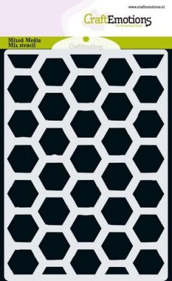 Honeycomb stencil - Schablon med bivaxmönster från Craft Emotions A6