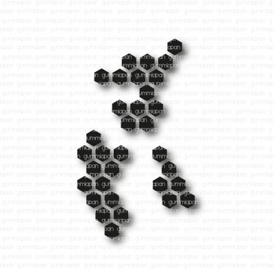 Honeycomb prints die set from Gummiapan ca 48x51 mm, 27x60 mm, 23x34 mm