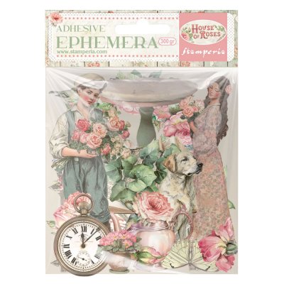 HOUSE OF ROSES ephemera - Dekorationer med blomtema från Stamperia