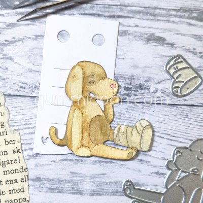 HUND MED GIPSstansmallar krya på dig från Gummiapan ca 47,2 x 44,5 mm & 18,2 x 15 mm