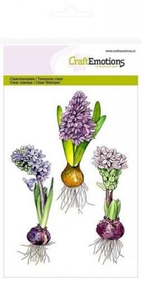 Hyacinth clear stamp set - Stämpelset med hyacintblommor från Craft Emotions A6