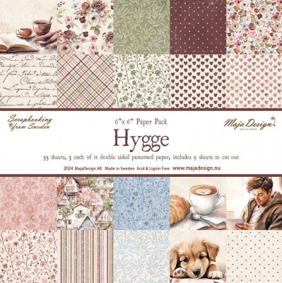 HYGGE coffee break paper pack 6x6 - Mönsterpapper med sommar- och fikatema från Maja Design 15x15 cm